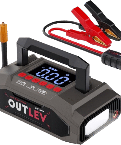 Jump Starter with Air Compressor – 6000A, 160 PSI, Portable All-in-One
