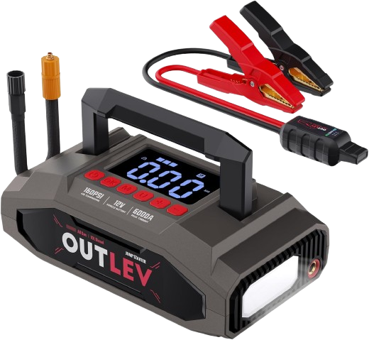 Jump Starter with Air Compressor – 6000A, 160 PSI, Portable All-in-One
